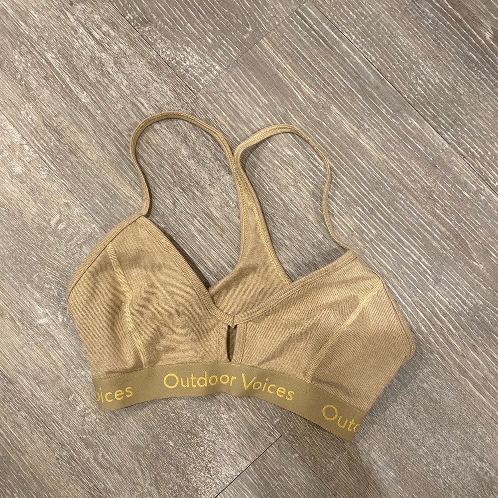 Outdoor Voices Gold Sports Bra